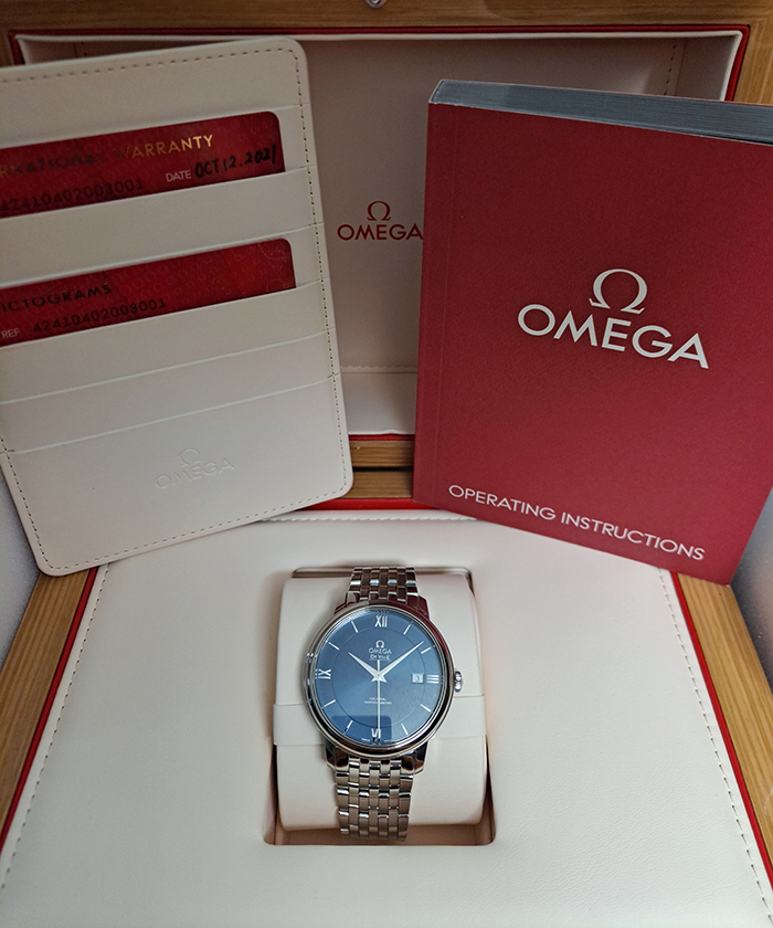 BLUE Omega De Ville Prestige Co-Axial Chronometer Ref. 424.10.40.20.03.001